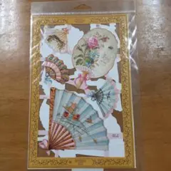 扇子デザイン デコパージュシート 　ヴィクトリアン