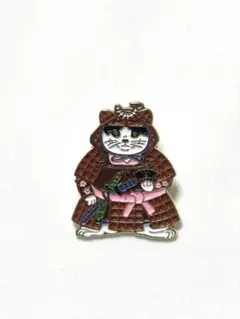 ねこ　侍　サムライ　武士　ピンバッジ