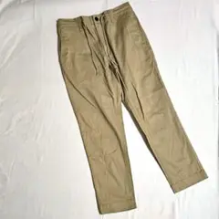 美品✨ストレートデニムパンツ チノパン M ベージュ ウエストゴム ポケット