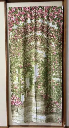 薔薇柄 のれん