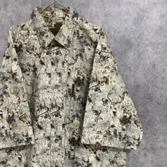 00s 半袖　柄シャツ　リアルツリー　メンズM 綿　古着　鹿　個性派