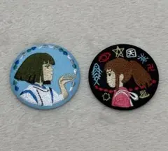 【新品】ジブリ　千と千尋の神隠し　ハク　千尋　缶バッジ　刺繍ブローチ　2点