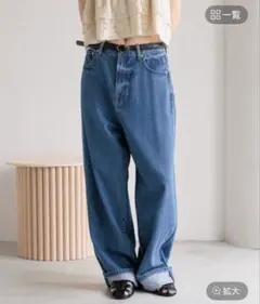 ローリーズファーム ロールアップルーズデニム