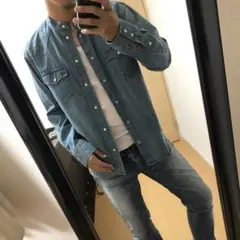 STOOGE & CO スタッズ付きデニムシャツ M