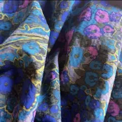 綿麻生地 ブルー系 幅145×200cm延長可