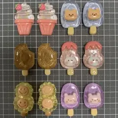 【36】アクセサリー デコパーツ 12個まとめ売り アニマルアイスクリーム　夏