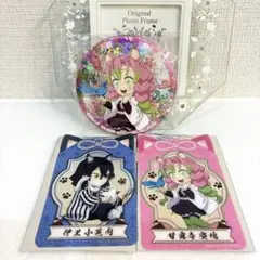 ナムコ限定 鬼滅の刃 缶バッジ クリアシート 甘露寺 蜜璃 伊黒 小芭内