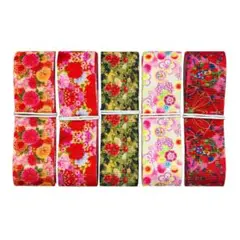 和柄 和風 花柄 レトロ デザインリボン 25mm ×1m 5種類セット