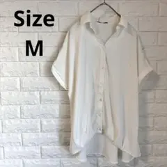 半袖 シアーシャツ ブラウス ホワイト Mサイズ アベイル ★匿名配送★