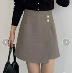 callautiaラップスカート風ツイードショートパンツ