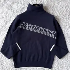 JACK BUNNY ゴルフ　ニット　セーター タートルネック　ビッグロゴ　0