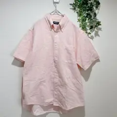 【ユニクロ】【オールドユニクロ】メンズ　ピンク ボタンダウン 半袖シャツ M