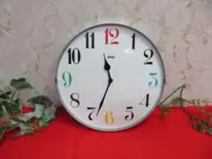 8ee434 DECO 掛け時計　白×シルバー　Φ３２ｃｍ