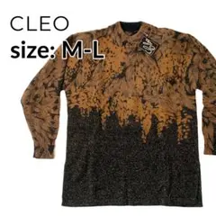 【新品未使用】CLEO 長袖ニット　花柄　ゴールド　ラメ　M-Lサイズ