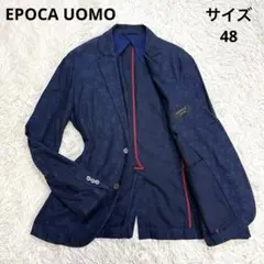 【美品】EPOCAUOMO テーラードジャケット 花柄 ネイビー 48 L