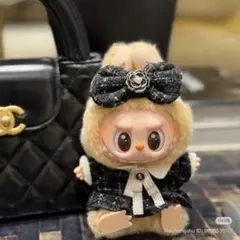 最安値♡labubu ラブブ♡黒いシフォンドレス♡ぬい服　着ぐるみ