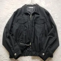 美品✨Regen Glanz　ウェーブデザインジャケット　黒　M　ダブルジップ