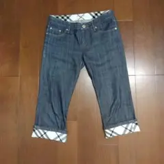 BURBERRYBLUE LABEL　クロップドデニム　23　ノバチェック　23