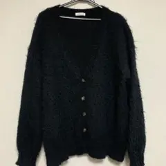 モヘアカーディガン　ブラック