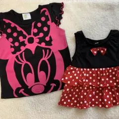 ミニーマウス Tシャツ、フリルワンピース 2枚組