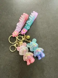 【新品・未使用】パステル くま キーホルダー かわいい カップル チャーム