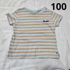 【100】子供服 ボーダー柄Tシャツ ラッコ サマンサモスモスラーゴム