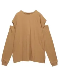【新品】eimy istoire スリットスリーブロングTシャツ ベージュ