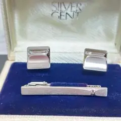 【日本製】SILVER GENT　カフリンクス　カフス　ネクタイピン
