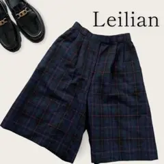 レリアン Leilian チェック ハーフ パンツ キュロット【S】ウール