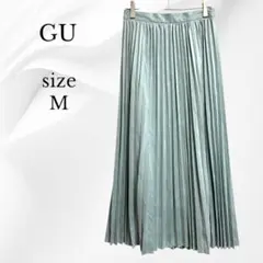 GU ジーユー プリーツ ロングスカート ミントグリーン M エレガント