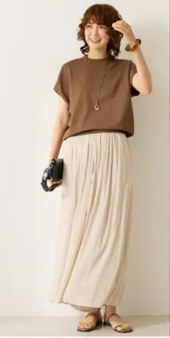AMERICAN HOLIC ライトベージュ シフォンスカーチョM