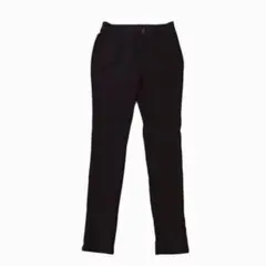 GU ブラック ストレッチパンツ レーヨン混 ポケット付（M）