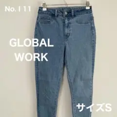 GLOBAL WORK　ブルーストレッチスリムパンツ　サイズS　No.Ⅰ11