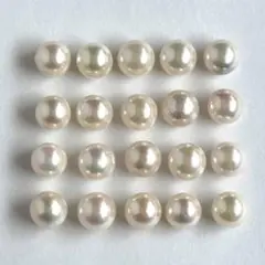 あこや真珠 7-7.5mm スリークォーター 片穴カット 20個 7040