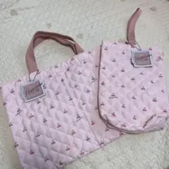 レッスンバッグ シューズバッグ さくらんぼ柄 未使用 キッズ