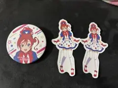 米女メイ　ミャクミャクなりきり缶バッジ＆ステッカー