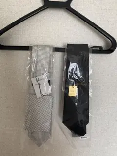 フォーマルネクタイ 2本セット グレーと黒