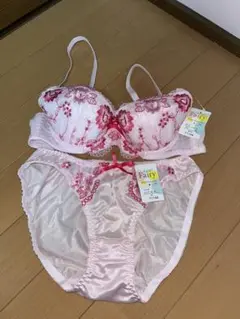 ピンク刺繍ブラジャーショーツセット B70