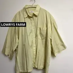 LOWRYS FARM 五分袖 シャツ　レモンイエロー ポケット付き　FREE