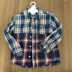 エフオーキッズ　チェック柄長袖ネルシャツ　120