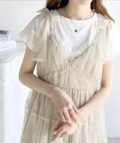 mily bilet リボン使いチュールキャミソール ZOZOTOWN