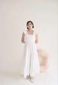 ★muguet cotton ribbon tiered frill op★