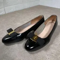Salvatore Ferragamo フェラガモ パンプス ブラック リボン