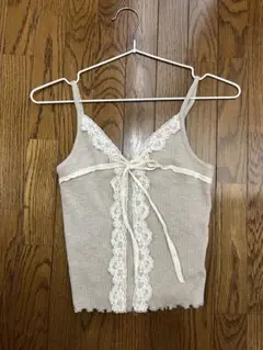 レースリボンキャミソールベージュ試着のみ美品