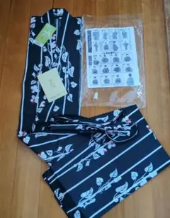 和なごみ　竹下夢二　草花モチーフ 日本伝統　浴衣 タグつき　新品未使用