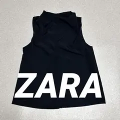 K0943　ZARA　ザラ　トップス　ブラック　タンクトップ　シンプル　無地　S
