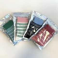 ストライプソックス　靴下4足　セット　まとめ売り