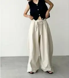 キャナルジーン El mar センターシームコットンカーブパンツ　ワイドパンツ