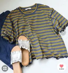 マルチボーダー配色メローTシャツ