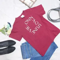 ♥palm RICHE♥Tシャツ カットソー（M）ダークレッド/綿100%